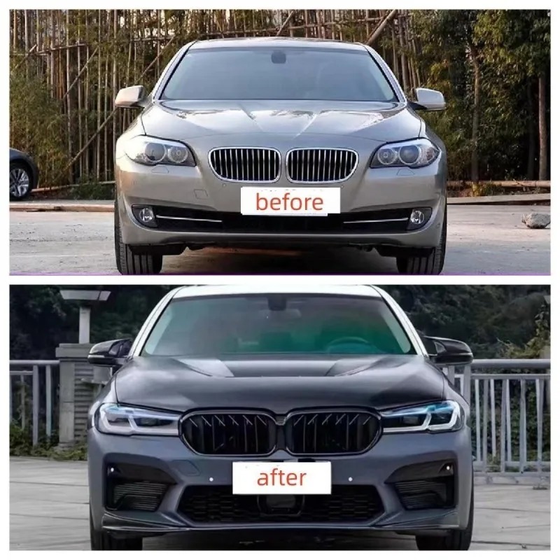 For 5 Series 2011 to 2017 Upgraded 2022 M5 Bumper Kit, LED Headlights, Taillights, Front Bumper